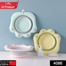 Folding washbasin Folding Wash Basin Household Plastic Portable Laundry Basin Bathroom Foot-washing Basin Cute cartoon wash basin foot wash basin-Pink color Folding basin - dailyneed.life