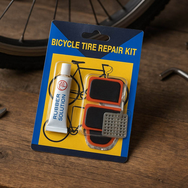 Bicycle Tire Repair Kit Puncture Repair Set with Adhesive Portable Tools (Mix Design / 1 Set) - dailyneed.life