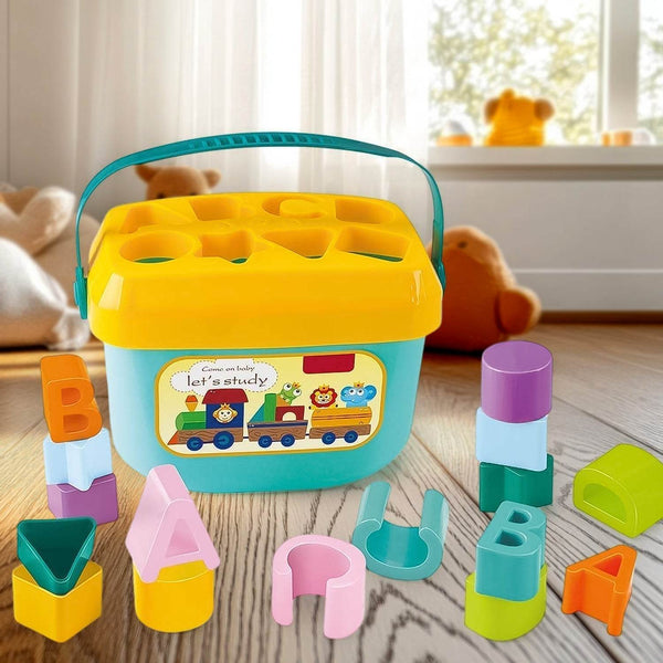 Baby First Block Set for Kids Non-Toxic Abcd Geometric Shape Sorting & Stacking Toy (1 Set) - dailyneed.life