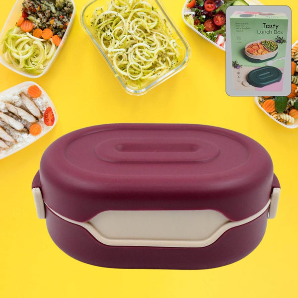 Airtight Food Grade Tiffin Box with 2 in 1 Spoon And 2 Compartment - dailyneed.life
