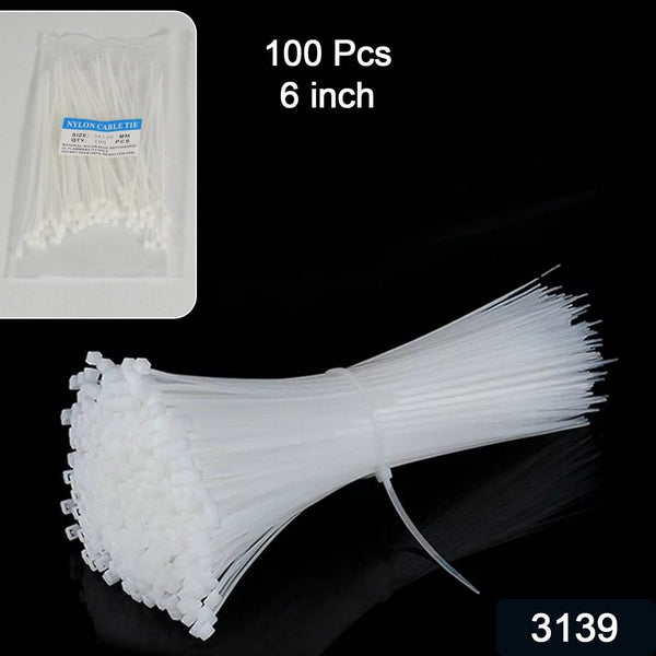 6Inch Nylon Self Locking Cable Ties, Heavy Duty Strong Zip Wire Tie. Pack of 100 - dailyneed.life