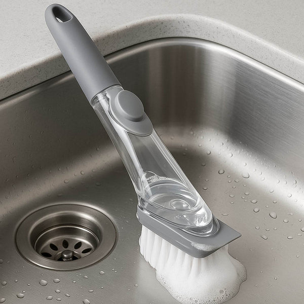 Multipurpose Dish Scrub Brush with Built-In Soap Dispenser (1 Pc) - dailyneed.life