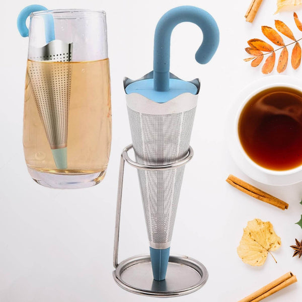 Reusable Cute Umbrella Tea Strainer With Tray / Stand (1 Pc) - dailyneed.life