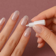 Premium Glitter 3D Floral Press-On Artificial Nail Tips with Nail Glue (1 Set) - dailyneed.life