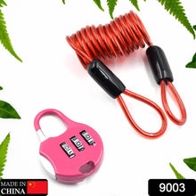 3-Digit Travel Combination Lock of Zinc Alloy, Small Safe Combination Padlock Resettable Number Lock Small Colorful Code Locks for Lockers Suitcases Luggage With Safety Lanyard Spring Coil Wire Disc Brake Lock Reminder Cable - dailyneed.life