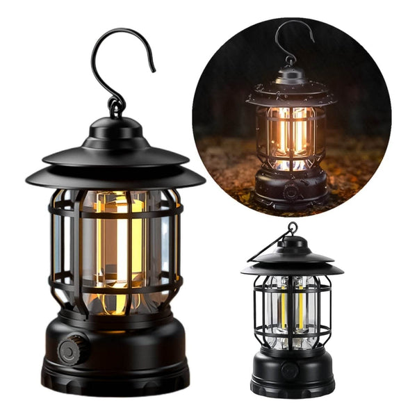 LED Camping Lante Light Retro Style Lighting Battery Type-c Rechargeable (1 Pc) - dailyneed.life