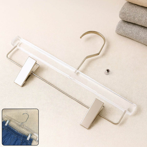 Heavy-Duty Transparent Acrylic Hanger With Adjustable Clips - dailyneed.life