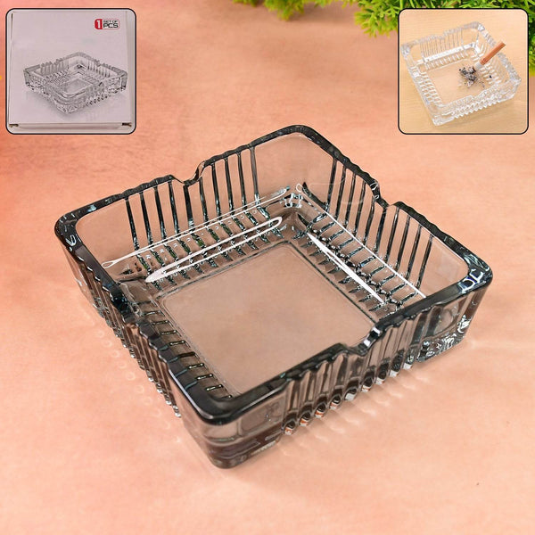 Square Glass Misti Crystal Quality Cigar Cigarette Ashtray Round Tabletop for Home Office Indoor Outdoor Home Decor - dailyneed.life