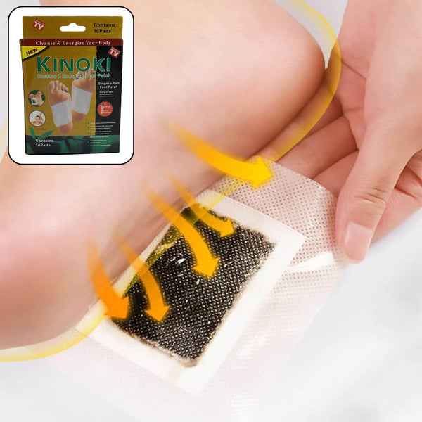 kinoki Cleansing Detox Foot Pads, Ginger & salt Foot Patch -10pcs (Free Size, White) - dailyneed.life