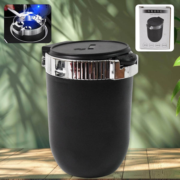 Portable Car Ashtray with Lid and Blue LED Light (1 Pc) - dailyneed.life