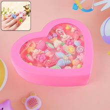 Adorable Playful Decorative Rings For Children In Heart Shaped Storage Box (35 Pcs Aprpox - dailyneed.life