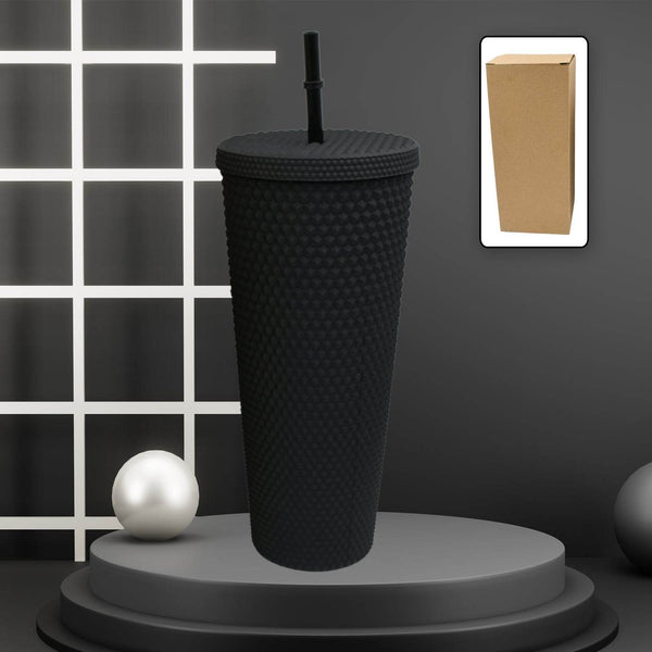 Reusable Studded Tumbler with Straw & Leak Proof Lid (1 Pc, Mix Colors) - dailyneed.life