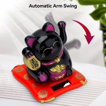 Solar Powered Happy Cat Beautiful with Arm Waves Wealth Cat (1 Pc / Mix Color) - dailyneed.life