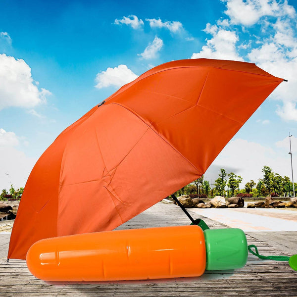 Vegetable shaped Folding Umbrella, Plastic Case Creative Fashion Folding Mini Sun Shade Rain Umbrella, Unique Umbrella, Sun & UV Protection, Cute Design (1 Pc) - dailyneed.life