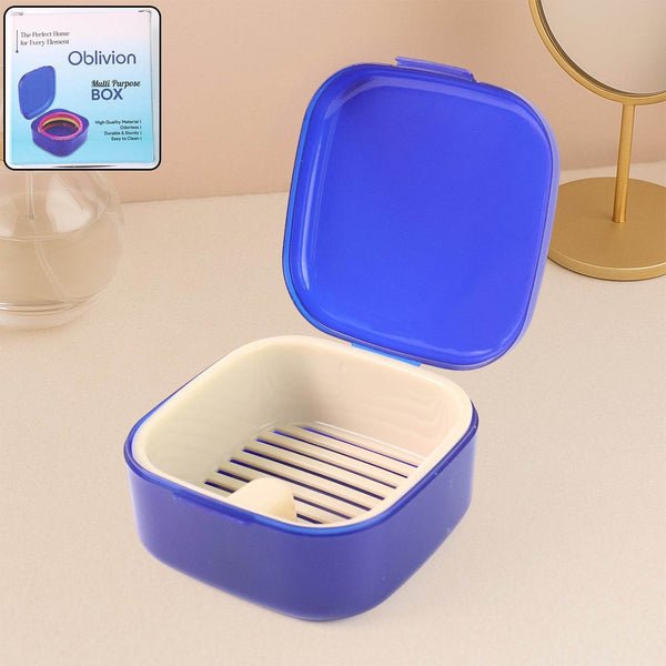 Blue Oblivion Multi-Purpose Storage Box with Lid, DENTURE CASE (1 Pc) - dailyneed.life
