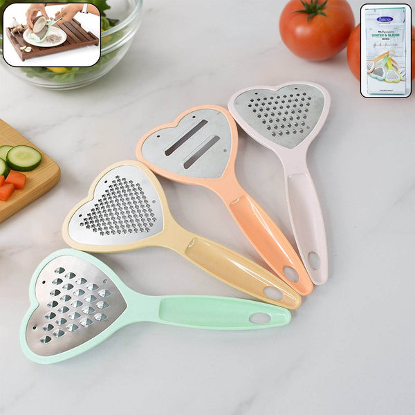 Heart Grater Set and Heart Grater Slicer Used Widely for Grating and Slicing of Fruits, Vegetables, Cheese Etc. Including All Kitchen Purposes. - dailyneed.life