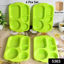Unbreakable Plastic Food Plates / Biodegradable 5 Compartment Square Plate for Food - dailyneed.life