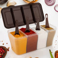 Kitchen Airtight 4-Section Storage Container / Pickle Jar with 4 Spoons (1 Pc / Mix Color) - dailyneed.life