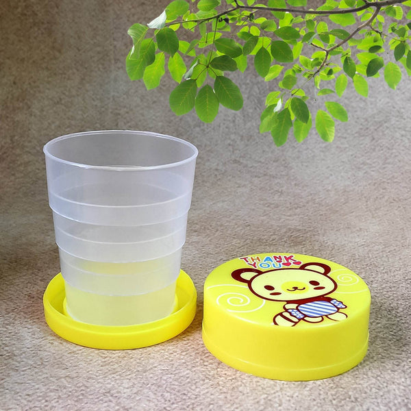 Portable Travelling Cup/Tumbler With Lid Folding / Pocket Glass for Travelling, Water Cup for Kids Walker, Folding Camping Cup with Lids Expandable Drinking Cup Folding Cup for Kids, Travel - (Pack of 1) - dailyneed.life