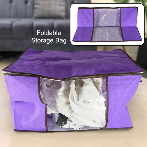 Clothing storage bag with zipper, non-woven storage bag for storing the clothes and sarees. - dailyneed.life