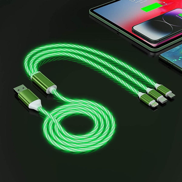 3 in 1 Charging Cable Light Up Fast Charger Multi Charging Cable (1 Pc) - dailyneed.life