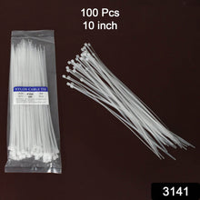 10Inch Nylon Self Locking Cable Ties, Heavy Duty Strong Zip Wire Tie. Pack of 100 - Black - dailyneed.life