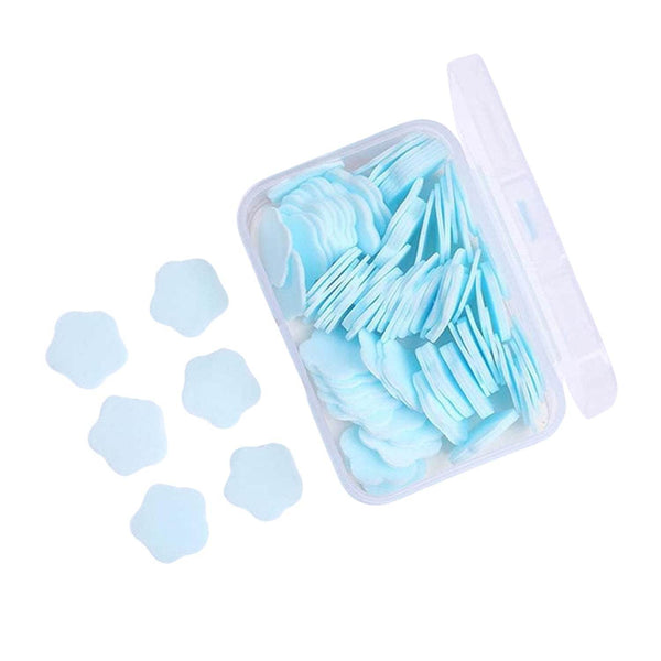 Mini Portable Travel Soap Paper Sheets Flower Shape (100 Pcs Set Approx / Mix Color) - dailyneed.life