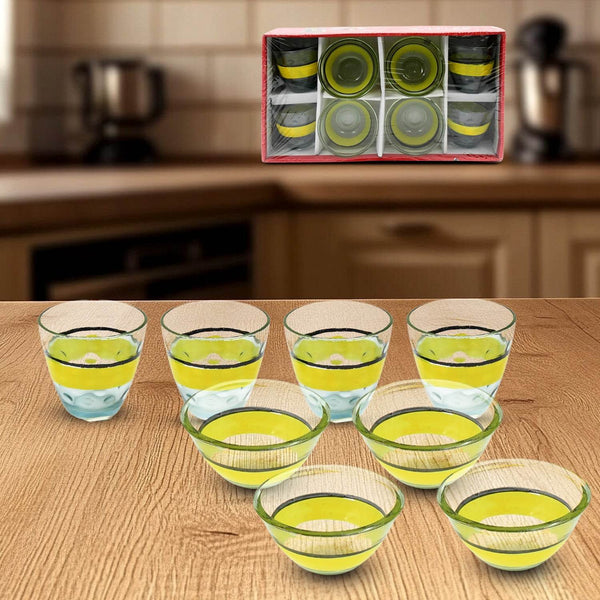 High Quality 4 Pc Glass & 4Pc Bowl Set, perfect choice For kitchen - dailyneed.life