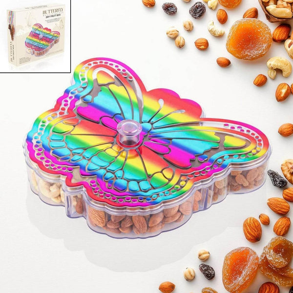 Butterfly Shape 4 Compartment Multipurpose Box | Dry Fruit Box (1 Pc) - dailyneed.life