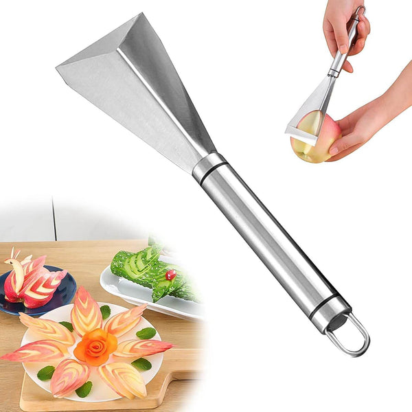 Stainless Steel Fruit Carving Knife - V Shape Channel Knife Tool (1 Pc) - dailyneed.life