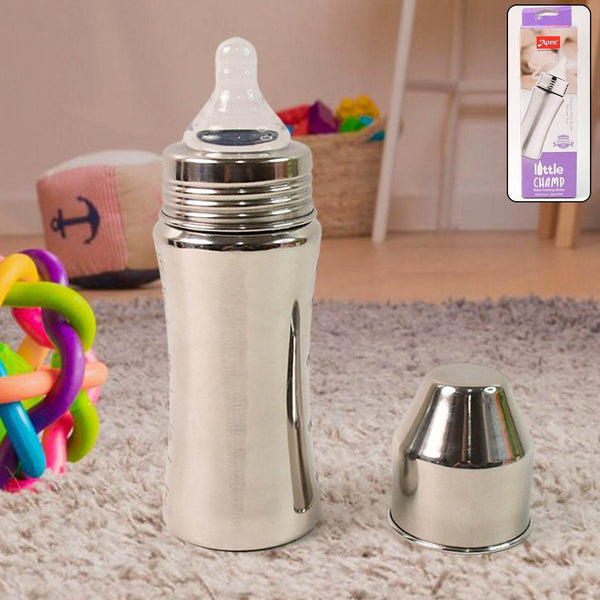 Apex Stainless Steel Little Champ Baby Feeding Bottle (250 ml) - dailyneed.life