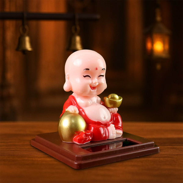 Solar Power Moving Head Buddha Statue Car Ornament (1 Pc / Mix Color) - dailyneed.life