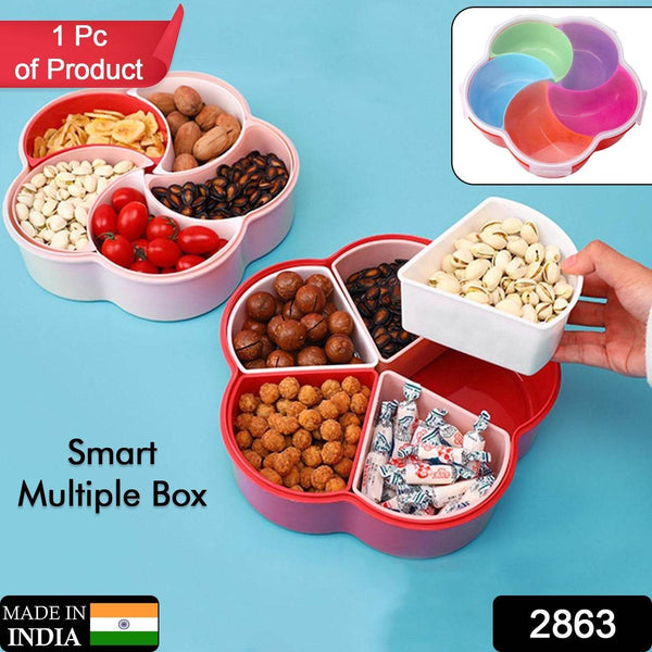 5Compartments Party Food Storage Snack Nuts Box For Peanuts Fruits and Candy Box For Home & Kitchen Use - dailyneed.life