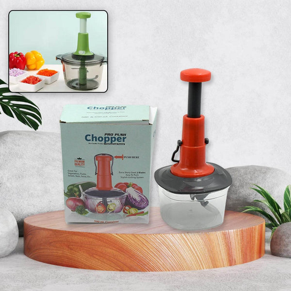 Manual Food Chopper (650ml): 3 Stainless Steel Blades, Locking System, Anti-Slip Base - dailyneed.life