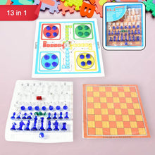 13 in 1 Family Board Game Chess, Snakes & Ladders, Ludo, Tic-Tac-Toe, Checkers, Travel Bingo, Football, Space Venture, Steeplechase Set for Kids - dailyneed.life