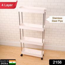 Plastic 4 layer folding trolly Storage Organizer for Kitchen Storage Rack Shelf Trolley Rack with Caster Wheels (4 LAYER) - dailyneed.life