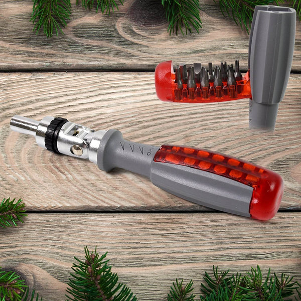 Multi Bits Ratchet Screwdriver Set, Adjustable Angle Two-Way Ratcheting Screwdriver (1 Set) - dailyneed.life