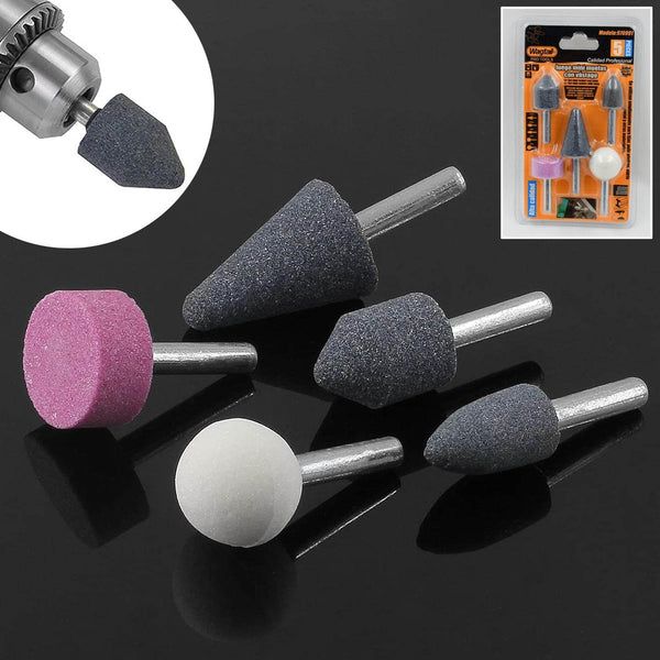 Abrasive Mounted Stone Grinding Wheel Head Grinding Burr Wheel Rotary Tools Set 5 Pcs - dailyneed.life