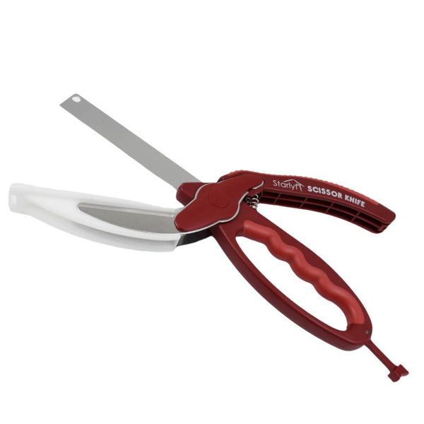 2 in 1 Kitchen Knife Scissor with Spring Locking Hinge and Chopping Board (1 Pc / With Card Packing) - dailyneed.life