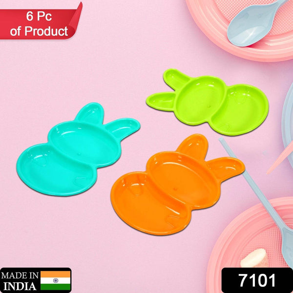 6-Piece Rabbit Shape Dish Set for Kids (Multicolor) - dailyneed.life