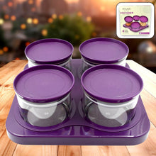 Airtight Plastic 4 Pc Storage Container Set, With Tray Dry Fruit Plastic Storage Container Tray Set With Lid & Serving Tray For Kitchen - dailyneed.life