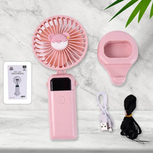 Mini USB Charging Fan with Percentage Display, 5 Speed Modes, and Mobile Stand - dailyneed.life