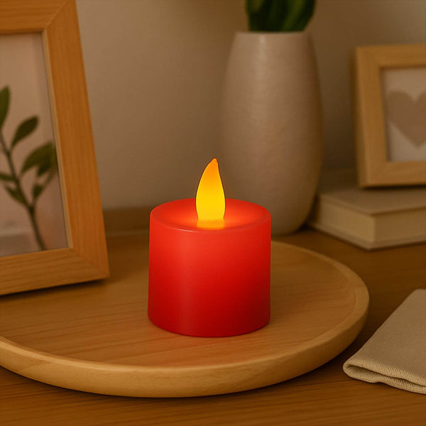 Electrical Candles Diya LED Tea Light, Diwali(1 Pc / Red) - dailyneed.life