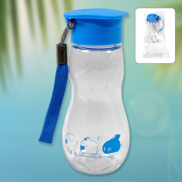Transparent Travel Portable Water Bottle with Carry Straps (280 ML / 1 Pc) - dailyneed.life