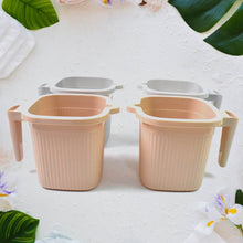 Plastic Square Bath Water Mug (4 Pc / 1000 ML / Mix Color) - dailyneed.life