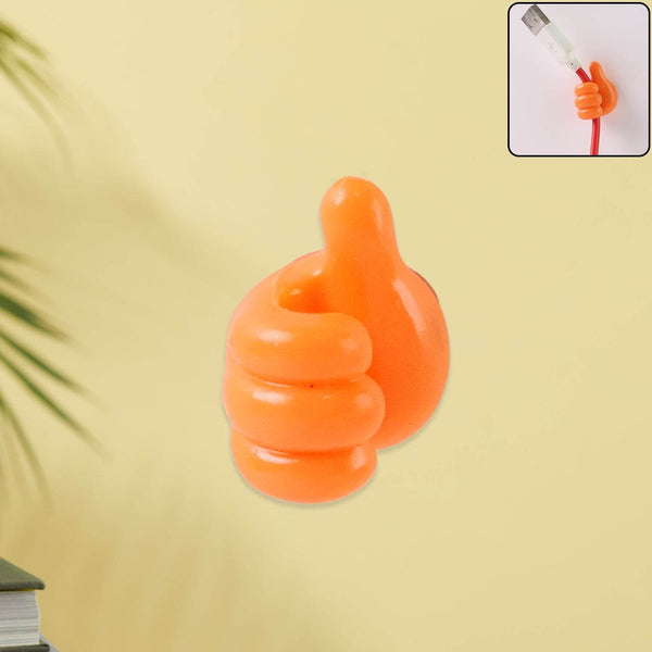 Orange Multifunctional Multi functional Hand Shape Wall Clip Hanger Keys Cable Holder - dailyneed.life