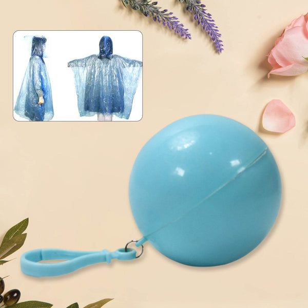 Disposable Raincoat for Kids with Hood and Attachable Round Case, Clear Plastic Raincoats for Emergency, Girls, Boys Disposable Emergency Ball Raincoat For Traveling and Outdoor Activities (1 Pc / Multicolor) - dailyneed.life