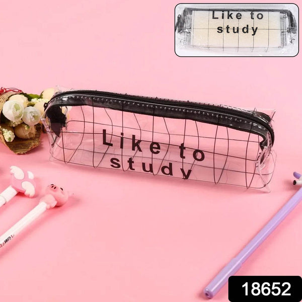 Transparent Pencil Pouch With Zipper (1 Pc) - dailyneed.life