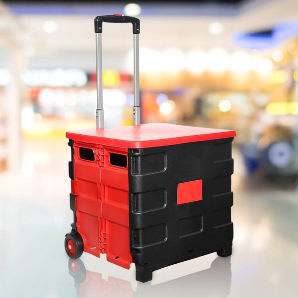 Foldable Shopping Grocery Trolley / Cart Travel Portable Food Basket (1 Pc) - dailyneed.life