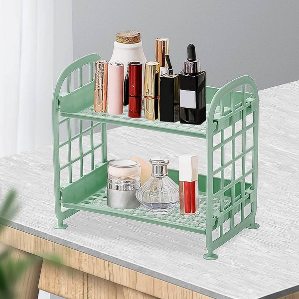 2Layer Foldable Plastic Small Storage Shelf / Rack (1 Pc / Mix Color) - dailyneed.life